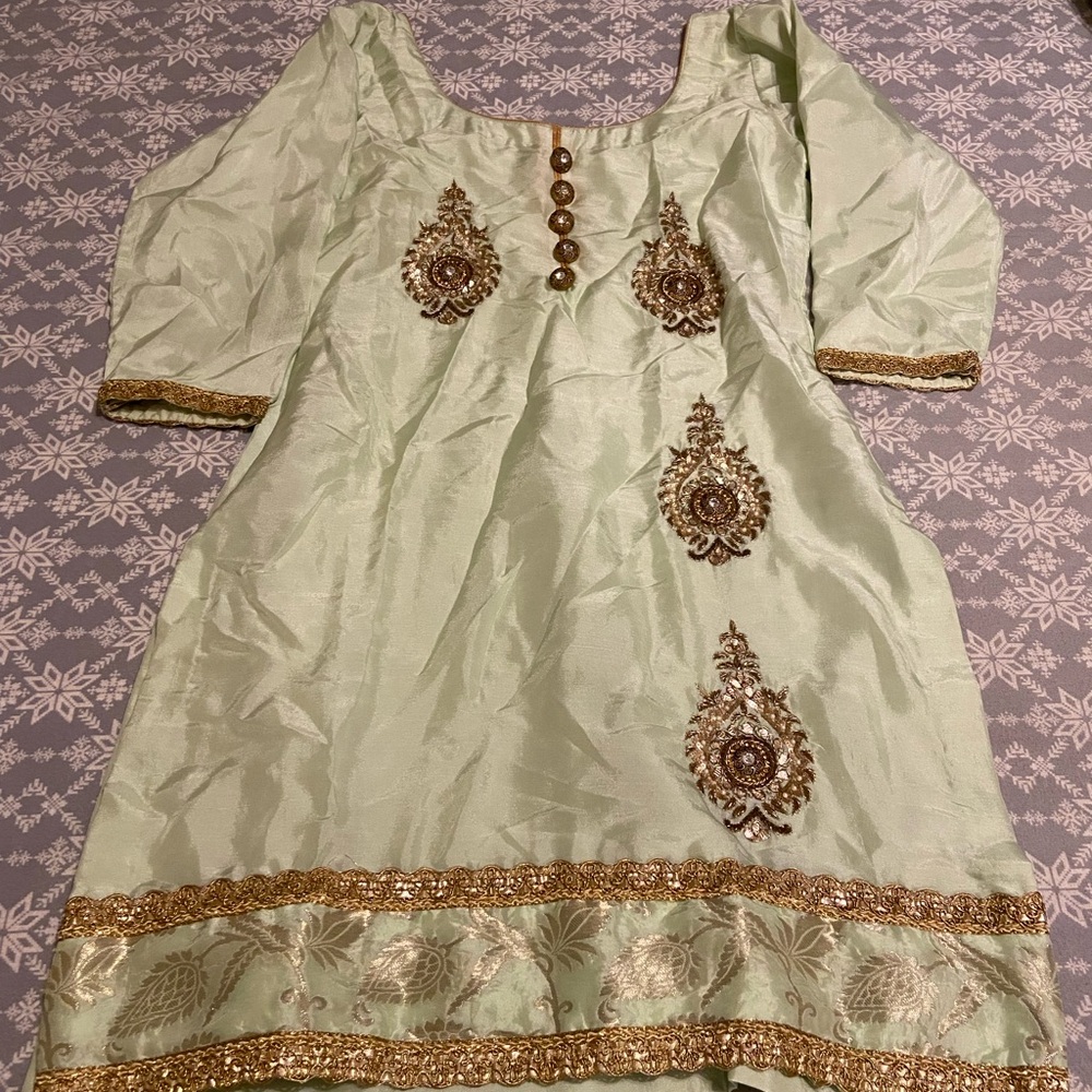 Light Green Indian 2 Piece Sharara Set